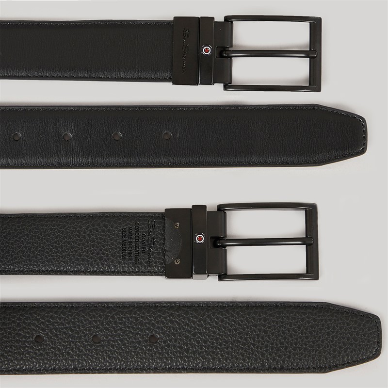 Ben Sherman Mens Alston Reversible Belt Black/Black