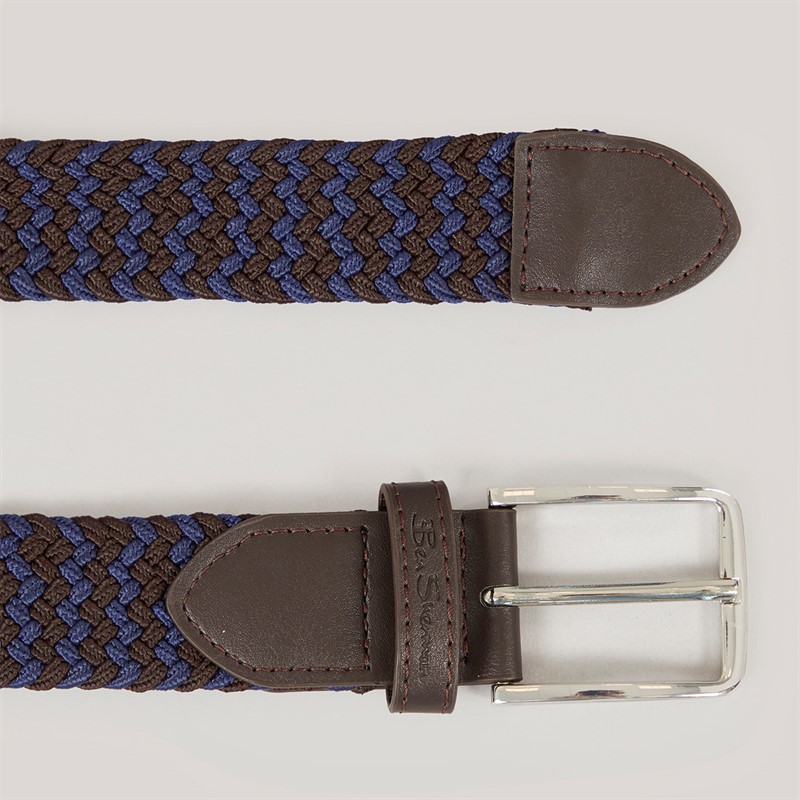 Ben Sherman Mens Woven Belt Blue Multi