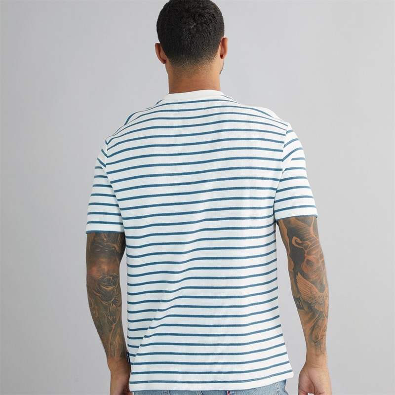 Ben Sherman Herre Vaffel Stribet T-shirt Snow White