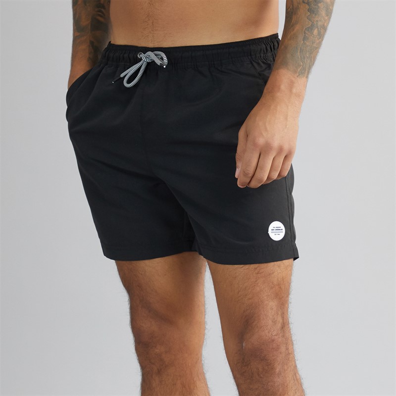 Ben Sherman Mens Plain Swim Shorts Black - Size XXL
