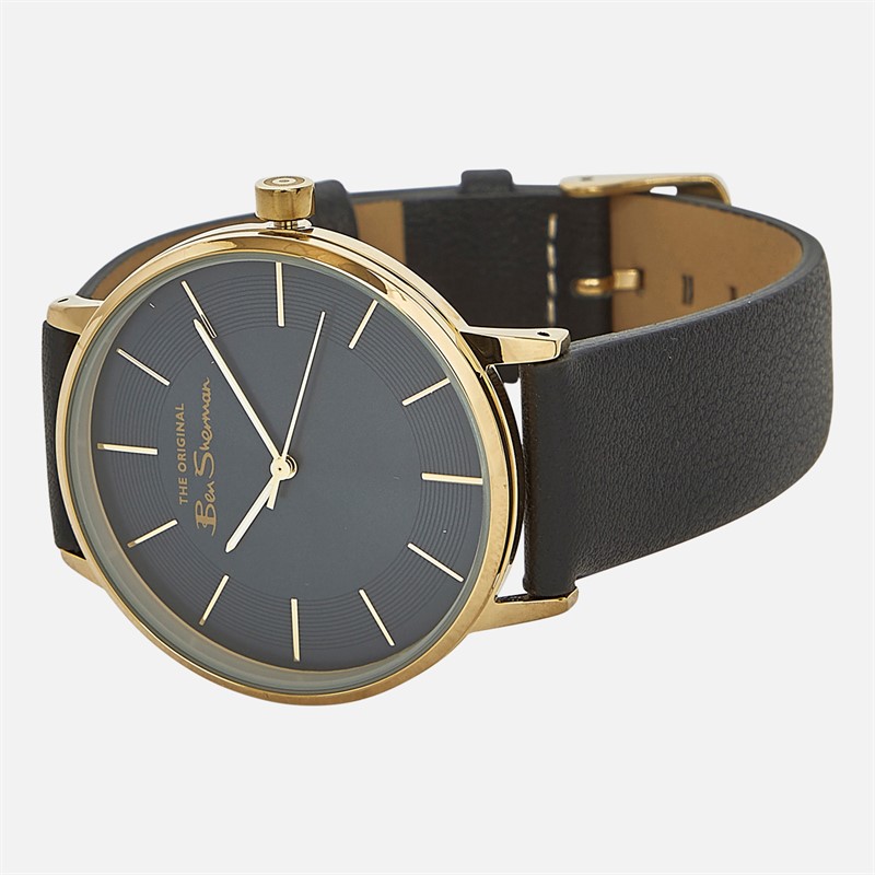 Ben Sherman Mens Strap Watch With Blue Sunray Dial Black