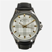 Ben Sherman Mens Strap Watch With White Check Dial Black
