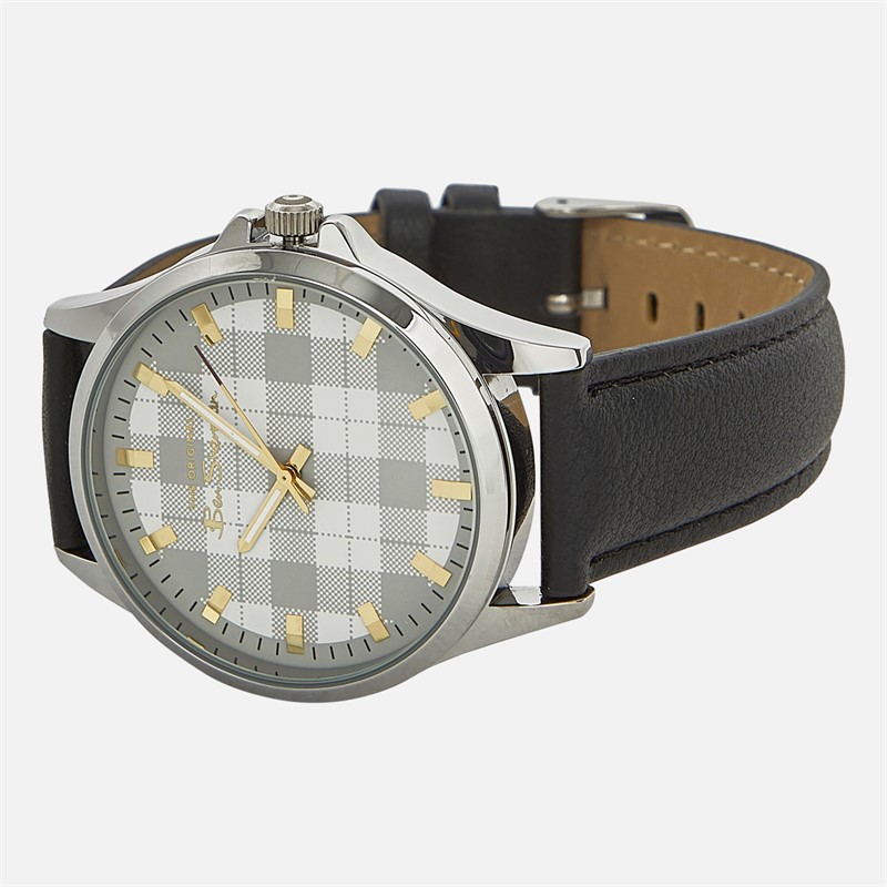 Ben Sherman Mens Strap Watch With White Check Dial Black