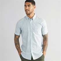 Ben Sherman Mens Fine Stripe Short Sleeve Shirt Blue