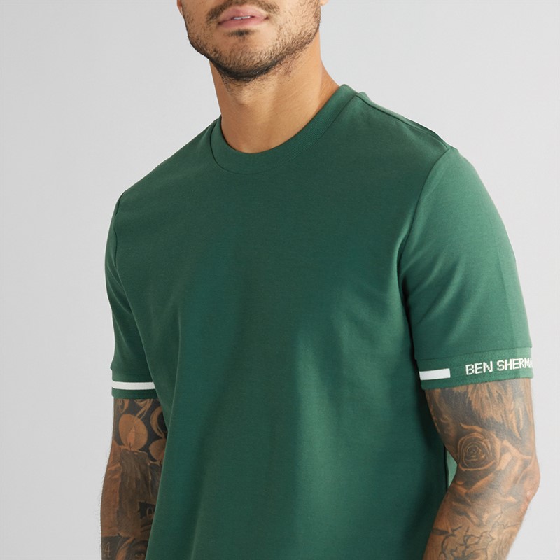 Ben Sherman Herre Pique T-Shirt Grøn