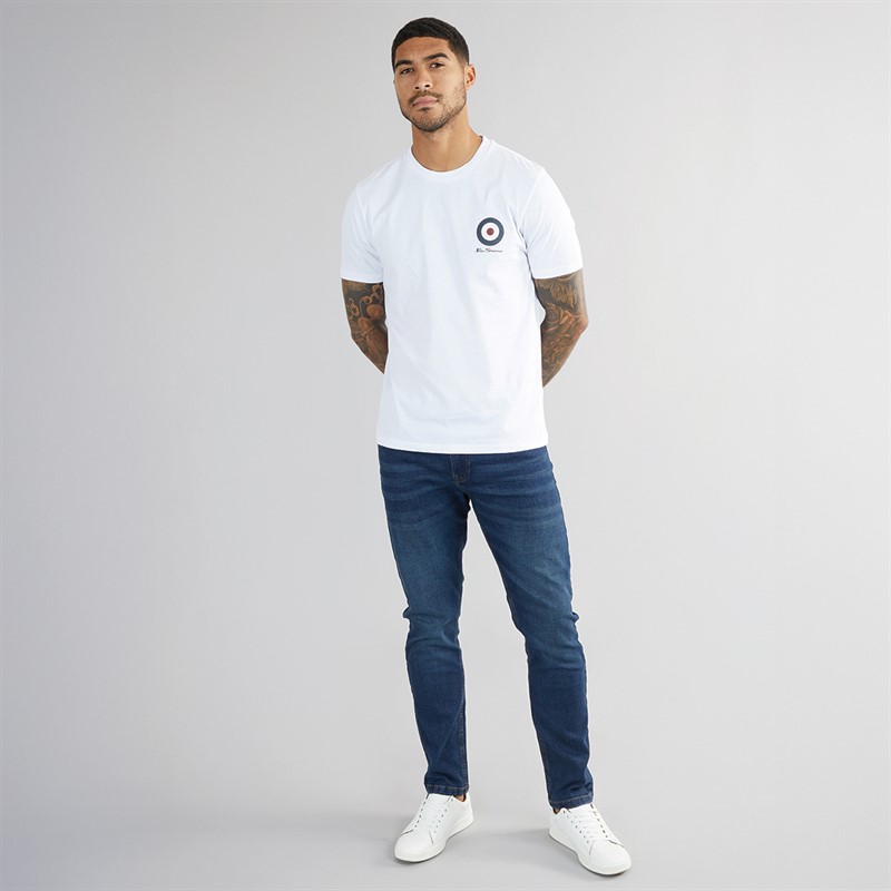 Ben Sherman Mens Mixed Three Pack T-Shirts Dark Navy/White/Grey Marl