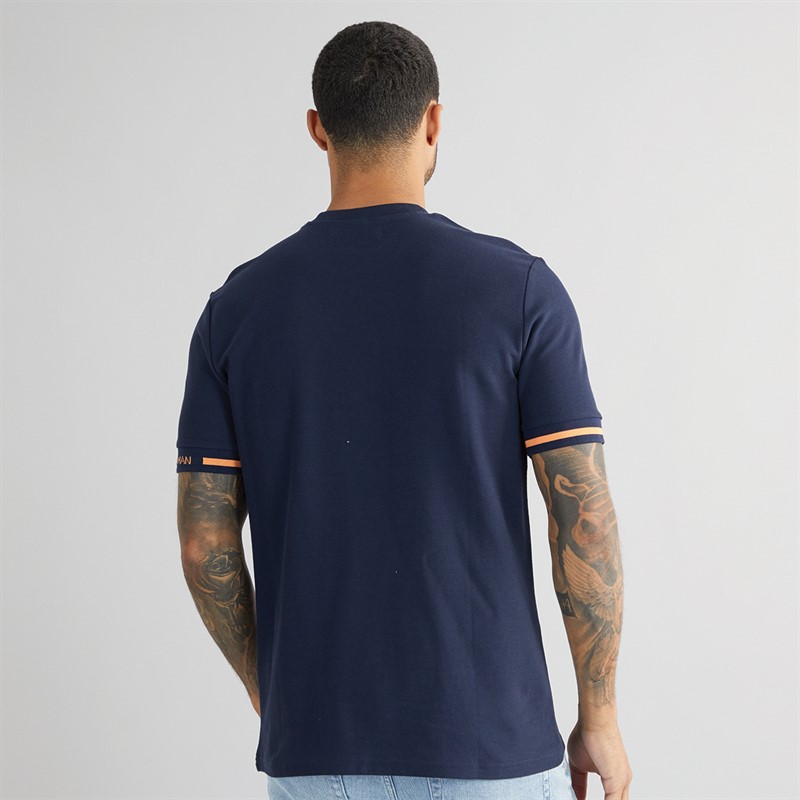 Ben Sherman Herre Pique T-Shirt Mørk Marineblå