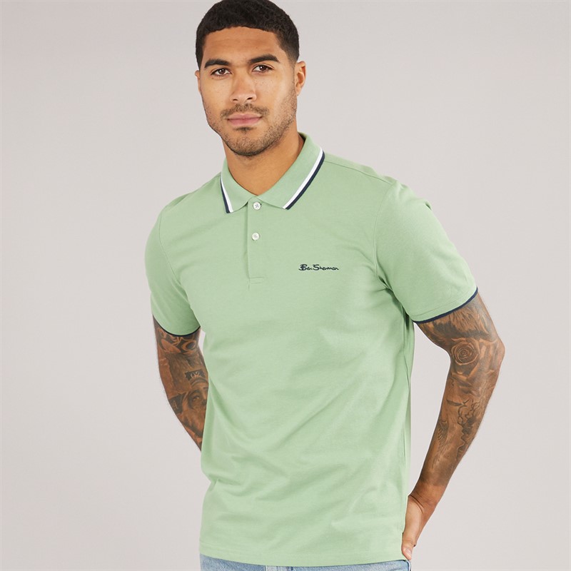 Ben Sherman Herre Twin Tipped Polo Græs Grøn