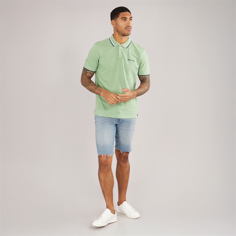 Ben Sherman Herre Twin Tipped Polo Græs Grøn