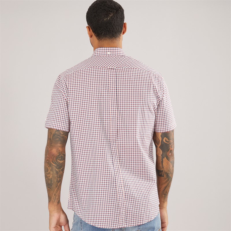 Ben Sherman Herre Gingham Kortærmet Skjorte Scarlett