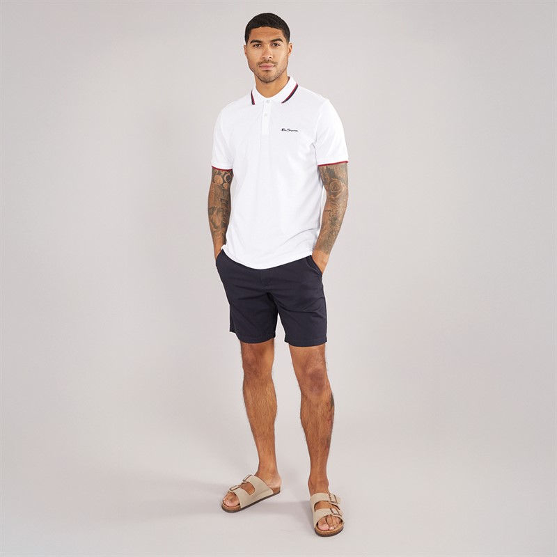 Ben Sherman Heren Twin Tipped Polo Wit