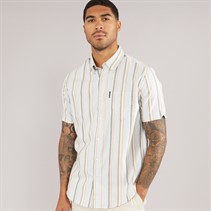 Ben Sherman Heren Oxford gestreept shirt met korte mouwen lichtblauw