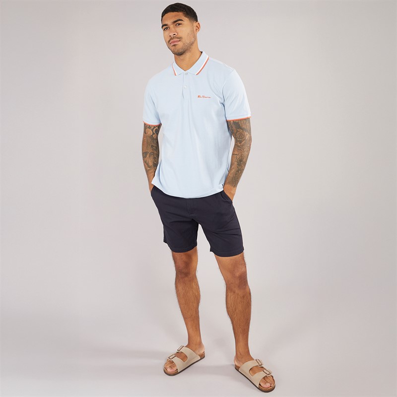 Ben Sherman Herre Twin Tipped Polo Lyseblå