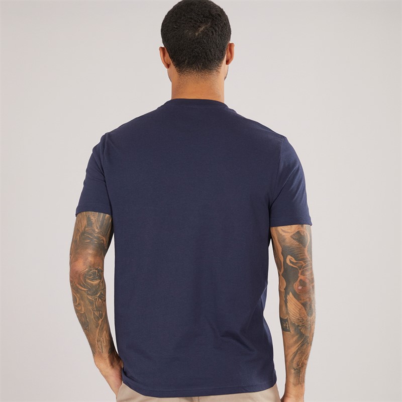 Ben Sherman Mens Brighton Pier Sunrise Relaxed Fit T-Shirt Dark Navy
