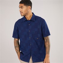 Ben Sherman Mens Short Sleeve Indigo Check Shirt Dark Navy