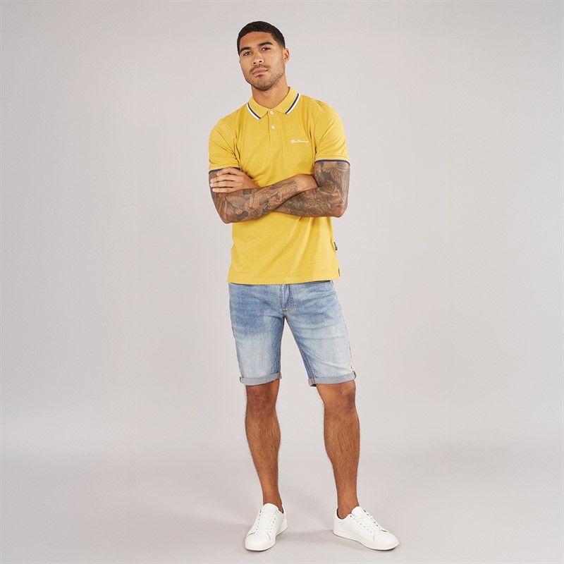 Ben Sherman Mens Twin Tipped Polo Shirt Sunflower