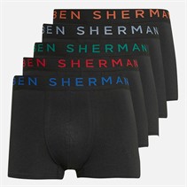 Ben Sherman Mens Martin Five Pack Trunks Black/Black/Black/Black/Black