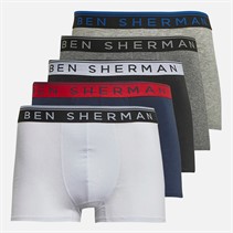 Ben Sherman Mens Joe Five Pack Trunks Multi