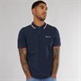 Ben Sherman Herren Polo Shirt mit Doppelstreifen Dark Navy