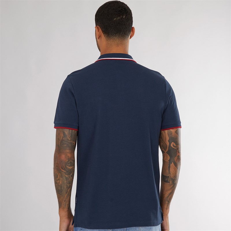 Ben Sherman Herren Polo Shirt mit Doppelstreifen Dark Navy