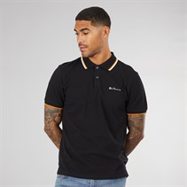Ben Sherman Mens Twin Tipped Polo Black