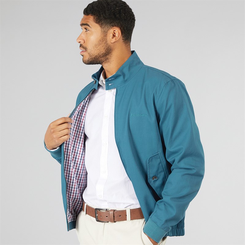 Ben Sherman Mens Signature Harrington Jacket Teal