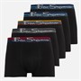 Ben Sherman Mens Oscar Five Pack Boxer Trunks Black/Multi