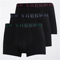 Ben Sherman Mens Casen Three Pack Boxer Trunks Black