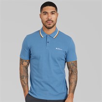 Ben Sherman Herren Polo Shirt mit doppelten Streifen Airforce