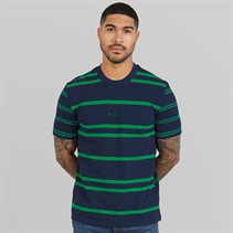 Ben Sherman Mens Mixed Stripe T-Shirt Dark Navy