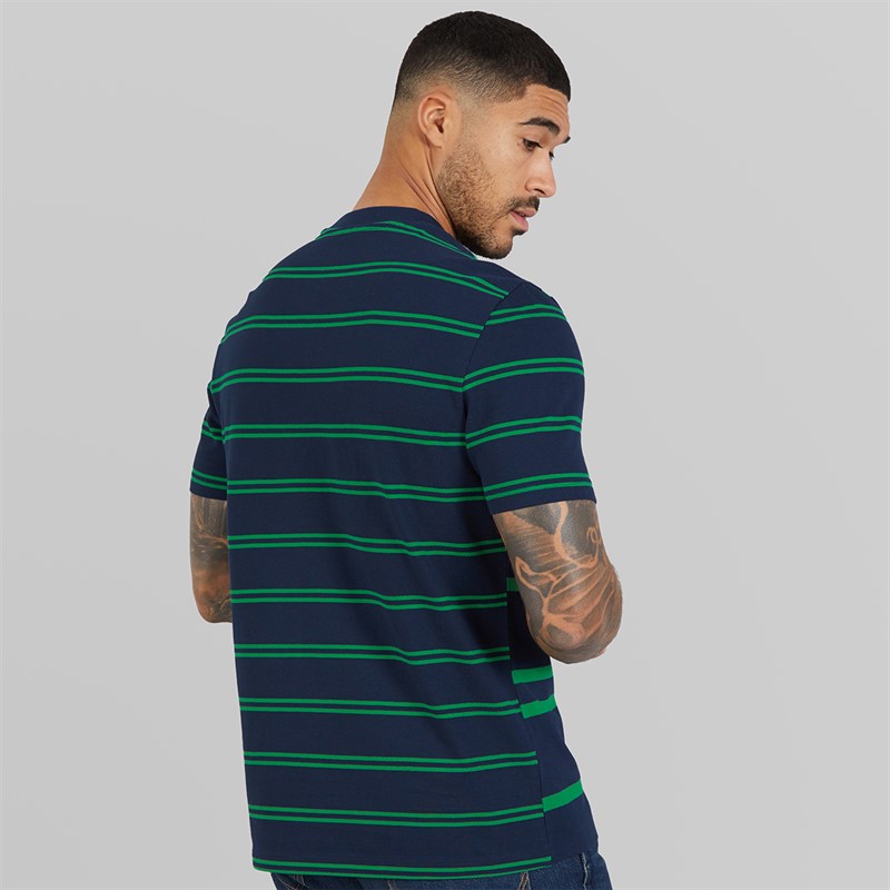 Ben Sherman Mens Mixed Stripe T-Shirt Dark Navy