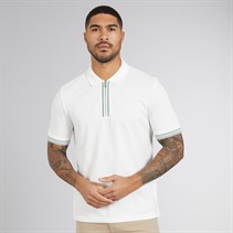 Ben Sherman Mens Placket Interest Polo Shirt Snow White