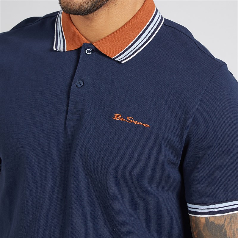 Ben Sherman Mens House Collar Polo Shirt Dark Navy