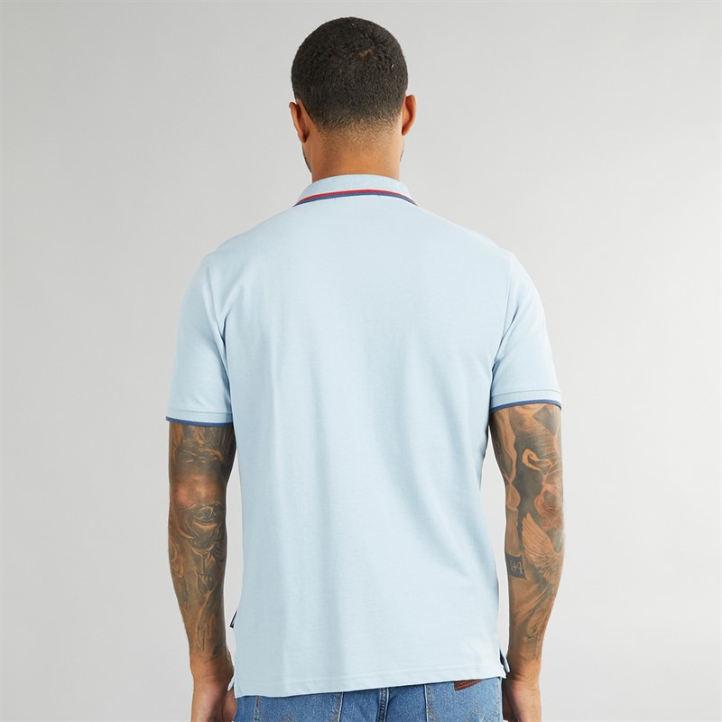 Ben Sherman Mens Twin Tipped Polo Shirt Ice Blue