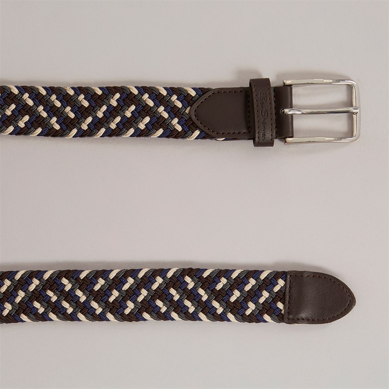 Ben Sherman Mens Weave Belt Stock Multi