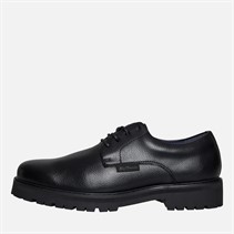Ben Sherman Mens Chesterley Derby Shoes Black Grainy Pu