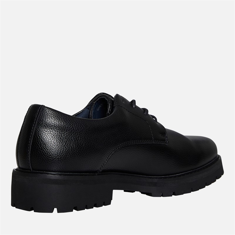 Ben Sherman Mens Chesterley Derby Shoes Black Grainy Pu