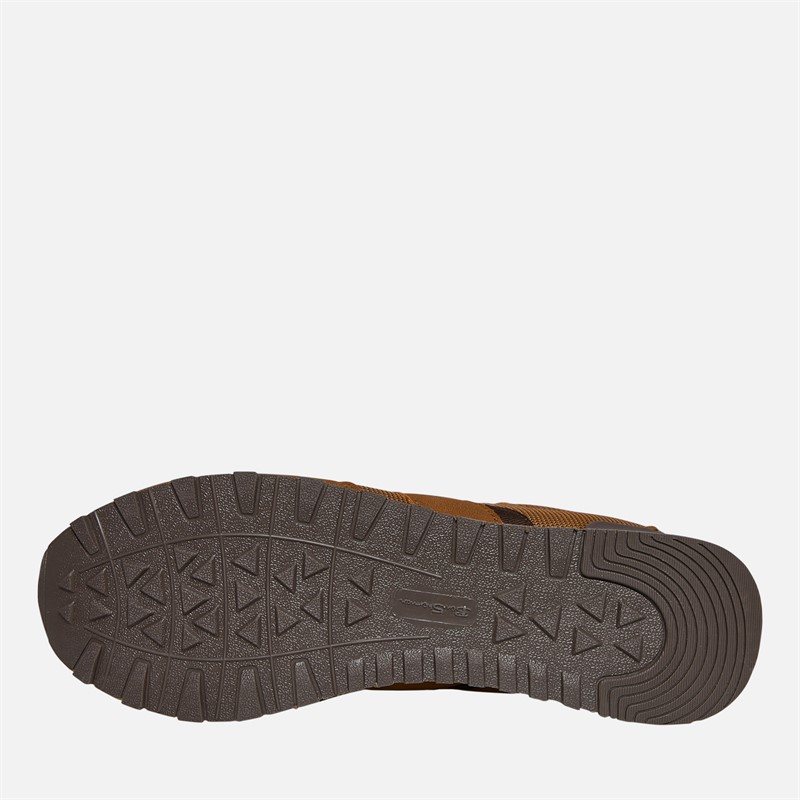 Ben Sherman Mens Owen Retro Run Trainers Brown Mesh