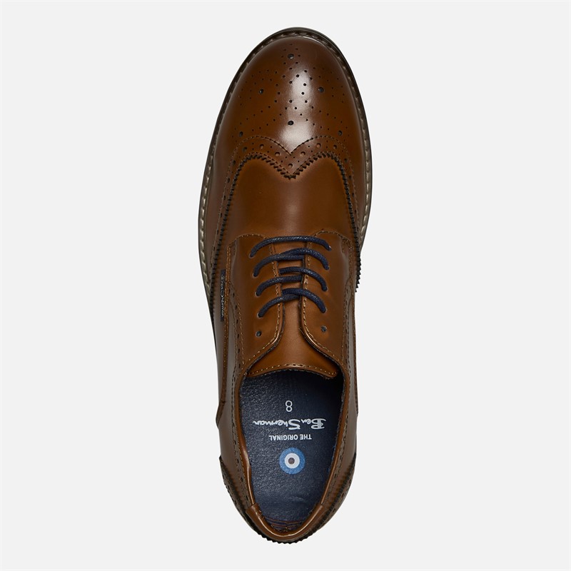 Ben Sherman Mens Triumph II Brogue Shoes Burnished Tan