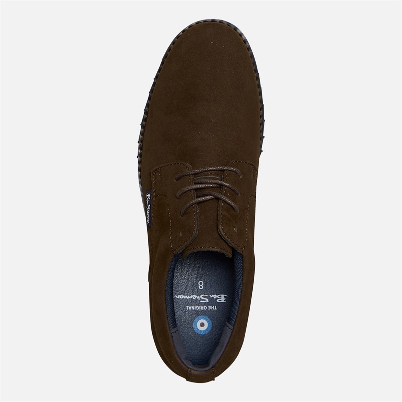 Ben Sherman Mens Chesterley Derby Shoes Brown Imi Suede