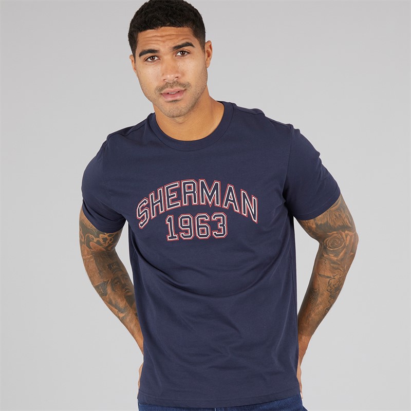 Ben Sherman Mens Varsity T-Shirt Dark Navy