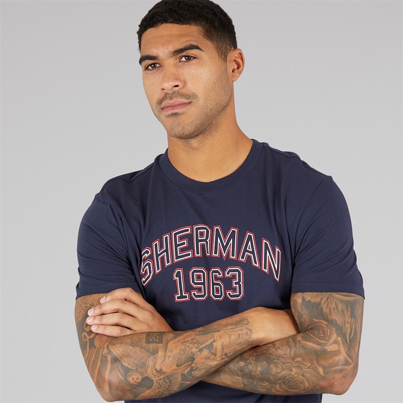 Ben Sherman Mens Varsity T-Shirt Dark Navy