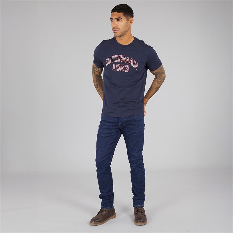 Ben Sherman Mens Varsity T-Shirt Dark Navy