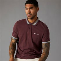 Ben Sherman Mens House Collar Polo Aubergine