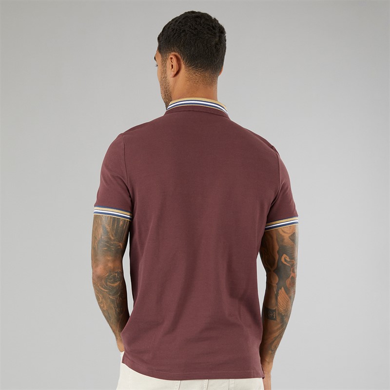 Ben Sherman Mens House Collar Polo Shirt Aubergine