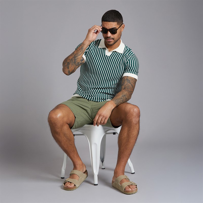 Ben Sherman Mens Linen Shorts Olive