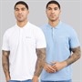 Ben Sherman Herre to pak ensfarvede polo T-shirts hvid/gletsjer Glacier/Hvid