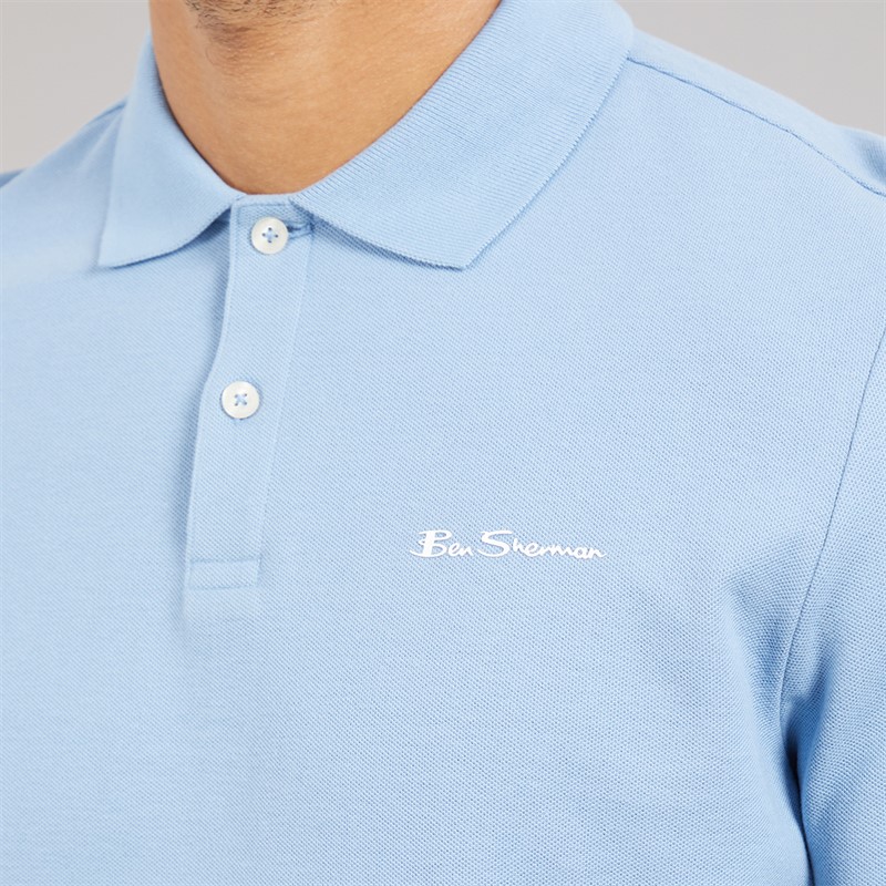 Ben Sherman Herre to pak ensfarvede polo T-shirts hvid/gletsjer Glacier/Hvid