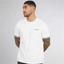 Ben Sherman Mens Jacquard Pique T-Shirt Snow White