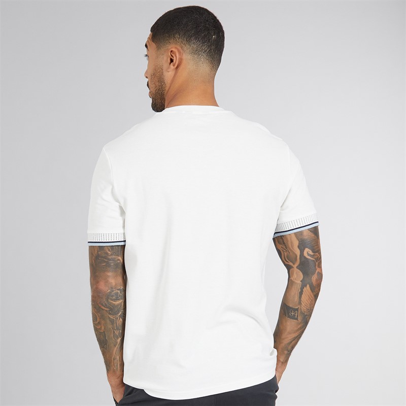 Ben Sherman Mens Jacquard Pique T-Shirt Snow White